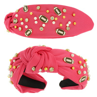 FOOTBALL THEME TOP KNOTTED HEADBAND